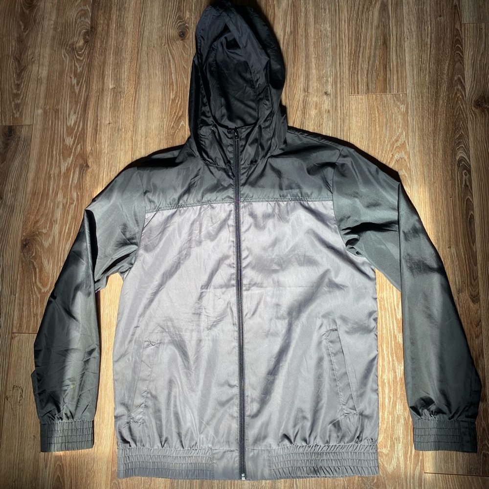Zine Black & Gray Wind Breaker Zip-Up Hoodie - Picture 2 of 6